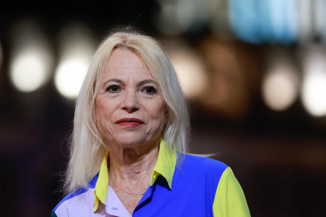 Laure Adler lors de l’enregistrement de l’émission « C ce soir », au 75e Festival de Cannes, le 29 mai 2023.