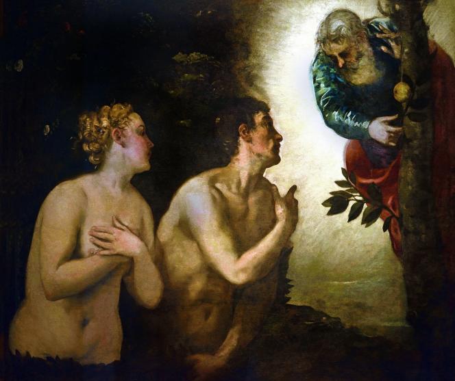 Expulsion d’Adam et Eve du jardin d’Eden, en 1550 par Jacopo Tintoretto.