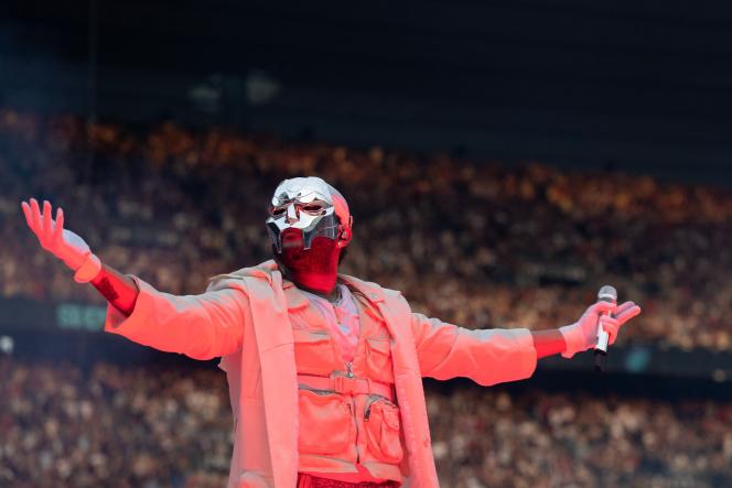  Abel Makkonen Tesfaye,  The Weeknd,  au Stade de France à Saint-Denis (Seine-Saint-Denis), le 29 juillet 2023. 
