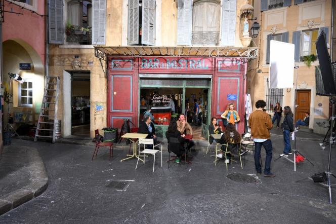 Sur le tournage du dernier épisode de « Plus belle la vie », diffusé en novembre 2022, à Marseille, en septembre 2022.