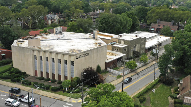La synagogue « Tree of Life », à Pittsburgh (Pennsylvanie), où onze personnes ont été tuées, le 27 octobre 2018, par Robert Bowers.