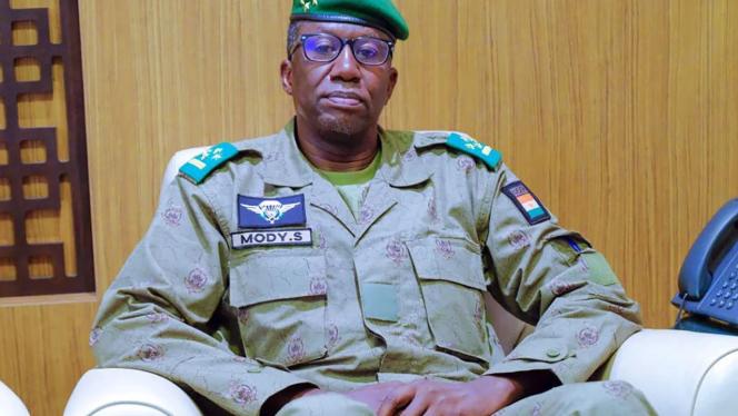 Le général nigérien Salifou Mody, lors de sa visite au Mali, le 2 août 2023.